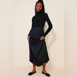 Black Ribbed Turtleneck Dress - Anthropologie